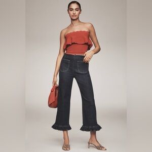 The Colette Ruffle-Hem Crop
Wide-Leg Jeans by Maeve